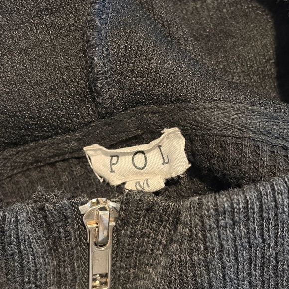 POL Black Textured Zip Sweater - Picture 3 of 3